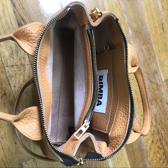 Bimba Y Lola Tan Leather Small Handbag Satchel - Picture 6 of 15